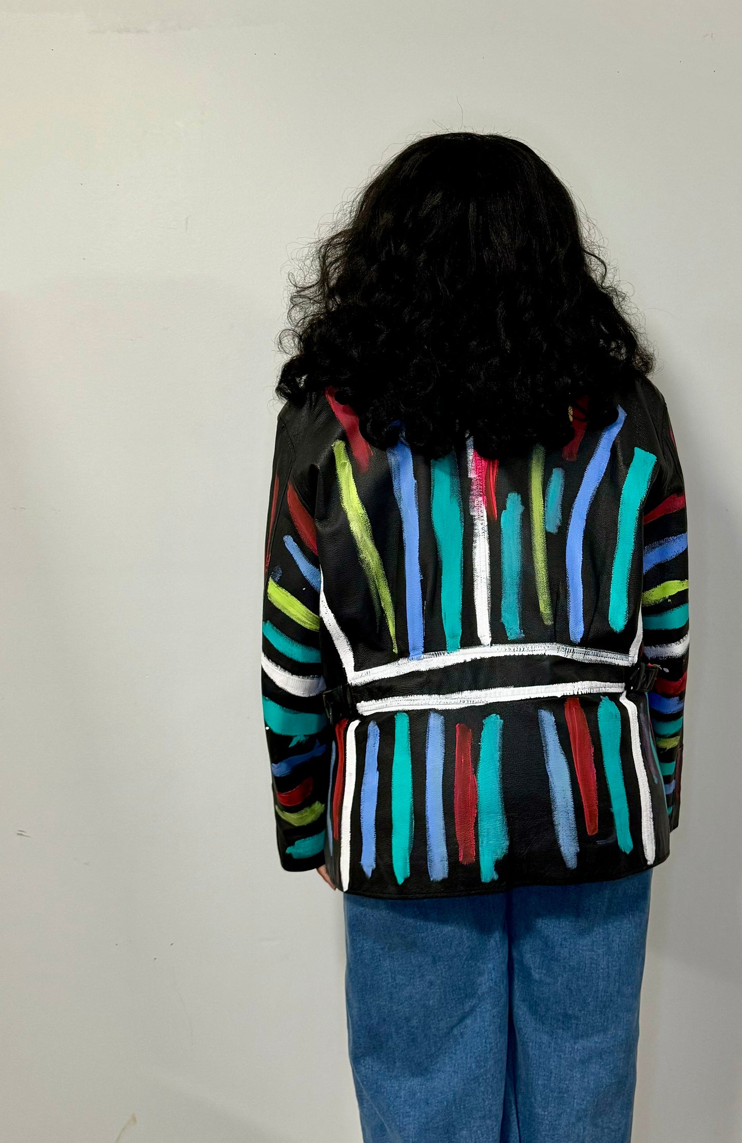 Eclectic Jazz 1:1 handpainted genuine leather jacket